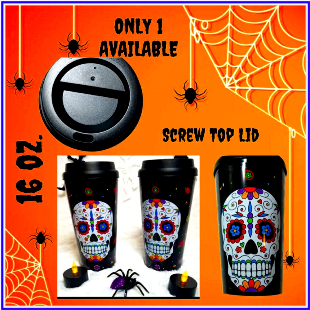 🟩🔥SUGAR SKULL HOT TUMBLER 16oz